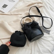Cute Bow Tie Round en Handle Design Mini PU Leather Crossbody Side Bag Women 202 - £141.31 GBP