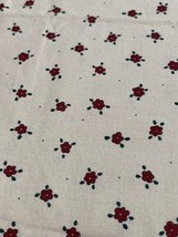 Vintage Beaver Creek Collections Cotton Floral Fabric 16&quot; x 44&quot; Wide With Red Fl - $5.43