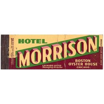 Vtg Matchbook Cover Morrison Hotel Chicago IL Oyster House 40s Full Length - £10.27 GBP