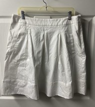 White House Black Market Womens Size 14 White Knee Length Flare Skirt Pockets - £13.32 GBP