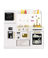 Wooden Kids Kitchen Playset with Chalkboard Ice Maker Sink Lighted Micro... - $213.95 CAD