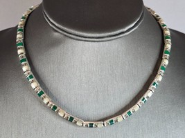 Womens Vintage Estate Sterling Silver Deco Style Necklace 55.6g E7635 - $272.25