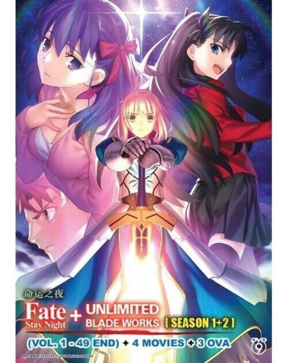 FATE / STAY NIGHT + UNLIMITED BLADE WORKS SEASON 1+2 + 4 MOVIES + 3 OVA - $42.31