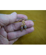 (EE604-4) 8x10 mm Rust Brown w/ pink flower CLOISONNE bead dangle drum E... - £11.01 GBP