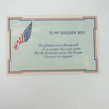 Postcard To My Soldier Boy Patriotic American Flag USA Embossed Antique Unposted - £7.86 GBP