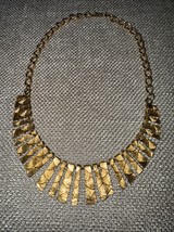 VINTAGE &quot;ULTRA CRAFT&quot; EGYPTIAN GOLD PLATED TWO SIDED BIB NECKLACE - $55.44 CAD