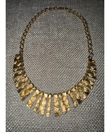 VINTAGE &quot;ULTRA CRAFT&quot; EGYPTIAN GOLD PLATED TWO SIDED BIB NECKLACE - $55.44 CAD