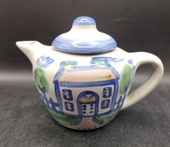 M.A. Hadley HOUSE Pattern Teapot Retired Home Sweet Home vintage chip in... - $13.37
