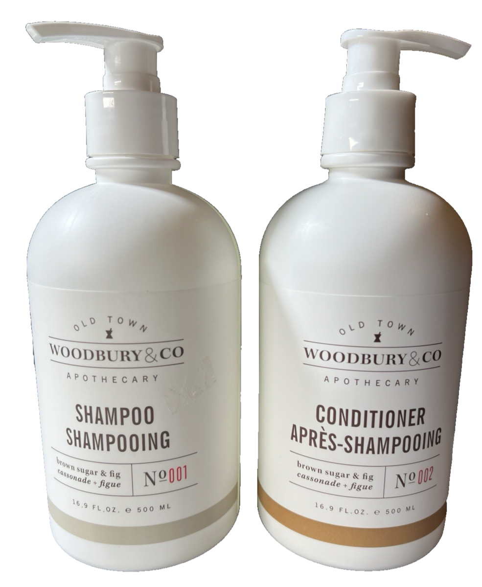 2 Bottles Woodbury &amp; Co. SHAMPOO &amp; CONDITIONER Set 16.9oz Brown Sugar &amp; Fig - $49.49