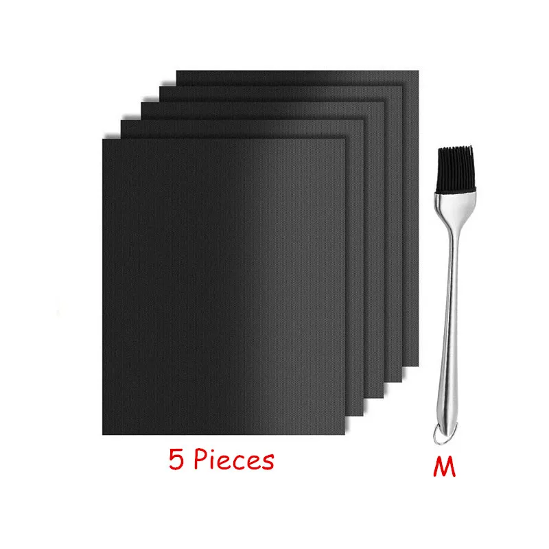 LMETJMA Grill Mat Set Reusable Non-Stick BBQ Grill Mats With  BBQ Bastin... - $2,445.46 MXN