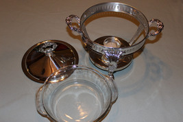 Vintage FB Rogers Silver Plated 3 Footed Covered Anchor Hocking Casserole - £19.61 GBP