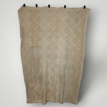 Vtg Handmade Heavy Cotton Blanket Star Pattern Popcorn Knit Triangle 90” x 58”  - £56.87 GBP