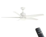 Hampton Bay Mena 54 in. Led Matte White Color Changing Ceiling Fan with ... - £98.35 GBP