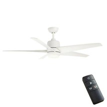 Hampton Bay Mena 54 in. Led Matte White Color Changing Ceiling Fan with Remote - $123.06