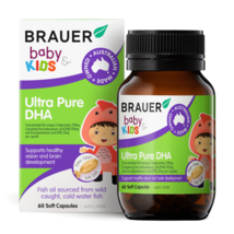 Brauer Baby &amp; Kids Ultra Pure DHA 60 Soft Capsules - £74.18 GBP