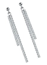 Sterling Silver Crystal Rhinestone Linear Drop for CZ - $55.14