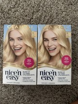 Lot Of 2 Clairol Nice&#39;n Easy Permanent Hair Dye 10 Extra Light Blonde Hair Color - £11.80 GBP