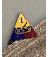 ORIGINAL WWII US ARMY 1ST ARMORED DIVISION OFFICER  DUI COLLAR INSIGNIA - $27.29 CAD