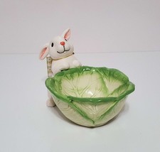 NEW Adorable Figural Easter Bunny Cabbage Bowl 7.5&quot;L x 5.5&quot;W x 5.0&quot;H Sto... - £11.95 GBP