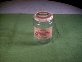 Vintage Heinz Glass Pickle Jar w-Metal Lid &amp; Label 24 oz Kosher Dill Spears - £15.71 GBP