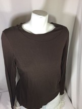 Covington Women Brown Blouse Size L Soild Color Long Sleeve From Jordan ... - £21.55 GBP