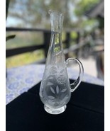 Vintge Roumanian Etched Glass Wine Decanter - $50.00