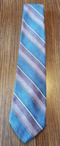 John Weitz Mens Purple And Blue Striped 3 Inch Wide Neck Tie - £6.30 GBP