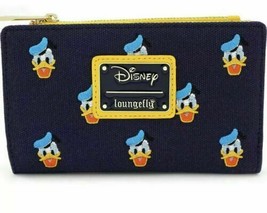 New Loungefly x Disney Donald Duck All-Over Print Embroidered Canvas Zip... - $39.99