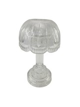 12&quot; Lead Etched Clear Crystal Candle Lamp Base Shape Table Mantel Boudair - £38.83 GBP