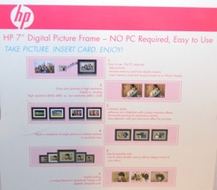 HP 7&quot; Digital Solid Wood Digital Picture Frame Remote df780b2 2GB Memory - £26.57 GBP
