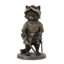 Sir Laveur Raccoon Man at Arms Animal Knight Cold Cast Bronze Finish Statue - £38.65 GBP