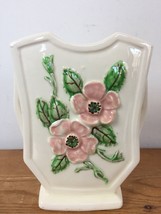 Vtg Hull Art Pottery USA Rosella R-6 Pink White Dogwood Ceramic Decor Vase 6.5&quot; - £31.92 GBP