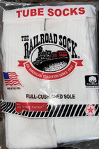Railroad Sock ~ 6-Pair White Tube Socks USA Sock Size 10-13 Shoe Size 6-12 - $36.41 CAD