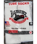 Railroad Sock ~ 6-Pair White Tube Socks USA Sock Size 10-13 Shoe Size 6-12 - $36.54 CAD