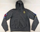 Adidas Originals Hoodie Mens M Black Graphic Trefoil Pullover Sweatshirt - $39.59