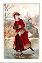 1870&#39;s Woman Ice Skating Tenney&#39;s Magic Glycerine Soap L2 - £19.37 GBP