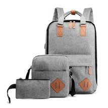 L shoulder bag men s backpack female mochila 3pcs women s backpack set laptop schoolbag thumb200