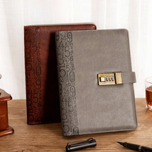 Refillable PU Leather Vintage Journal A5 Notebook Lined Paper Diary With Lock - £26.88 GBP