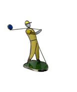 Vintage stained glass GOLFER free standing swinging club suncatcher - £14.79 GBP