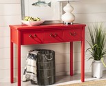 Cindy Farmhouse Hot Red 3-Drawer Console Table By Safavieh Home Collection. - £144.87 GBP