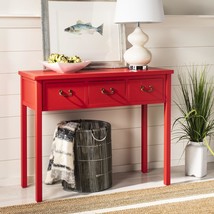 Cindy Farmhouse Hot Red 3-Drawer Console Table By Safavieh Home Collection. - £144.65 GBP