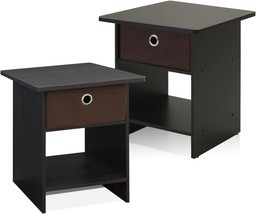 Furinno Dario End Table / Side Table / Night Stand / Bedside, Espresso/Brown - £38.48 GBP
