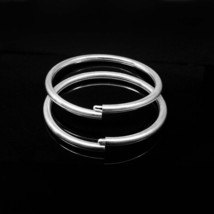 Ethnic Indian Plain Real Silver Kids Openable Bangles Bracelet - Pair - £33.06 GBP