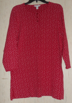 Excellent Womens Charter Club Red W/ Floral Print Knit Nightgown Size L - £17.19 GBP