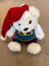 1995 Holiday White Teddy Bear Plush Santas Magical Toyshop 17" Kmart - $18.69