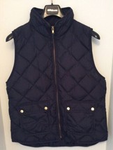 J.Crew Women&#39;s Blue Quilted Down Filled Puffer Vest Large - £24.89 GBP