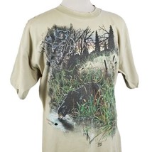 Vintage Vermilion Bay Ontario T-Shirt XL Black Bear Wildlife Crew Single... - $37.99
