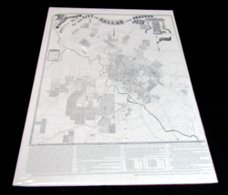 Murphy &amp; Bolanz Official Map of The City of Dallas Tx and Suburbs 1891 Reprint - £23.29 GBP
