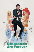 1971 Diamonds Are Forever Movie Poster 11X17 007 James Bond Sean Connery  - £9.28 GBP