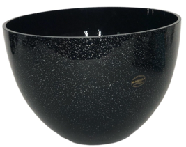 Makora Krosno Art Glass Bowl Dark Purple Silver White Flecks Handmade in Poland - £63.94 GBP